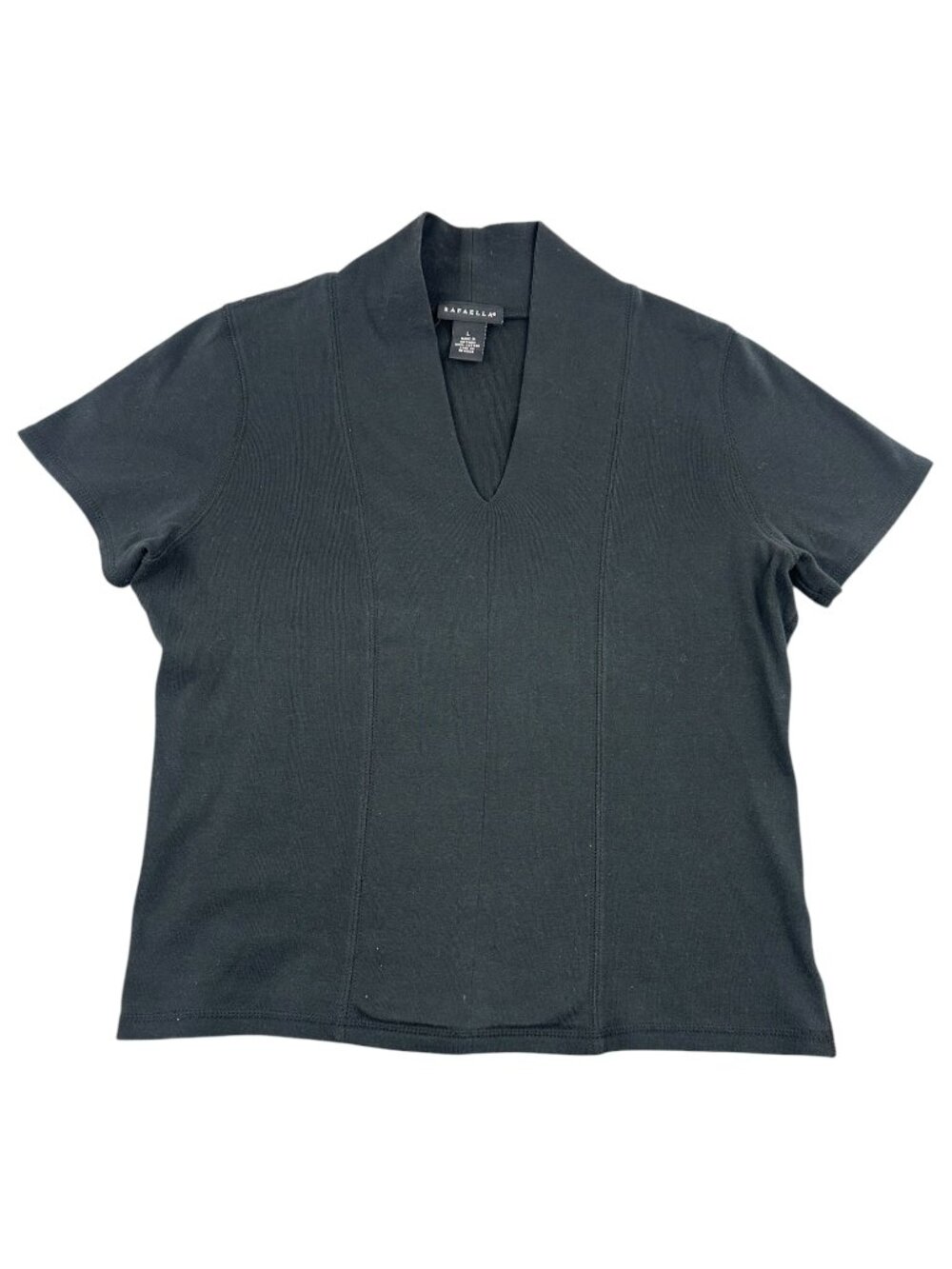 Vintage Rafaella Black V Neck Knit Top